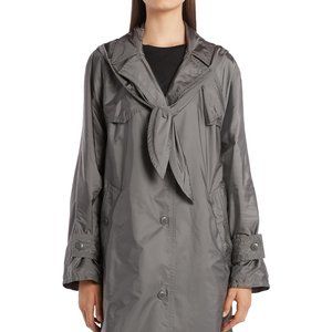 New Authentic Vanille Tie Hood Trench Coat
